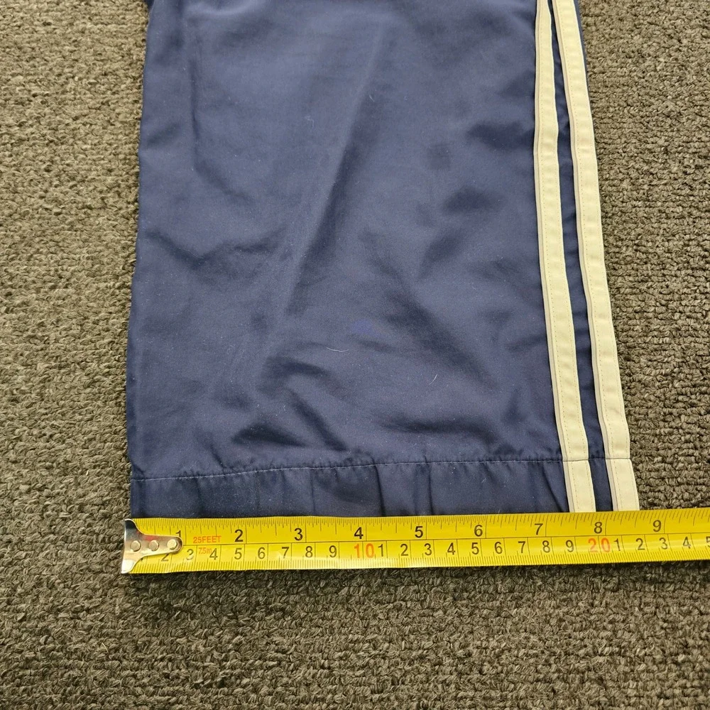 Vintage Adidas Track Pants Baggy Mens Large Navy Blue white 3‎ Stripe Mesh Lined
